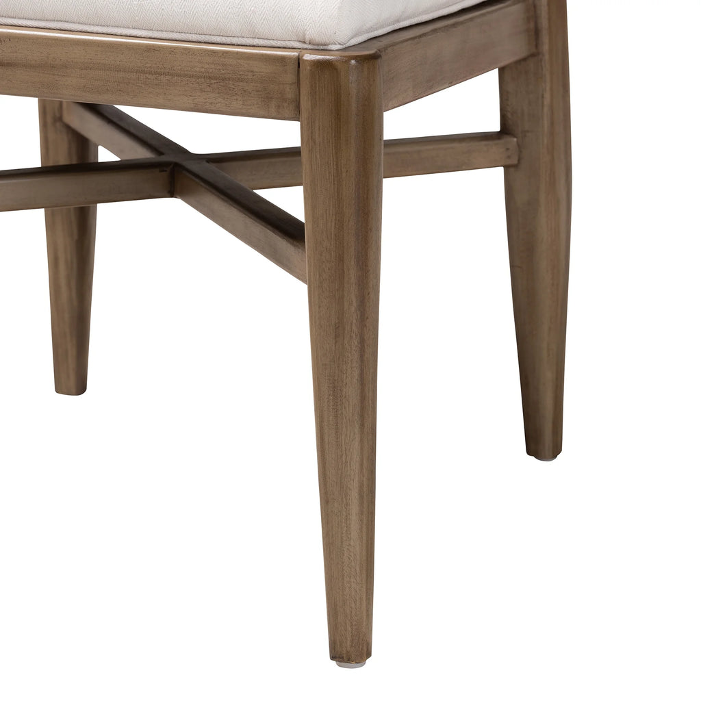 Walnut Brown Mahogany Wood and Rattan Dining Chair U76838