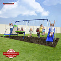 Metal Swing Set with Saucer and Slide G739