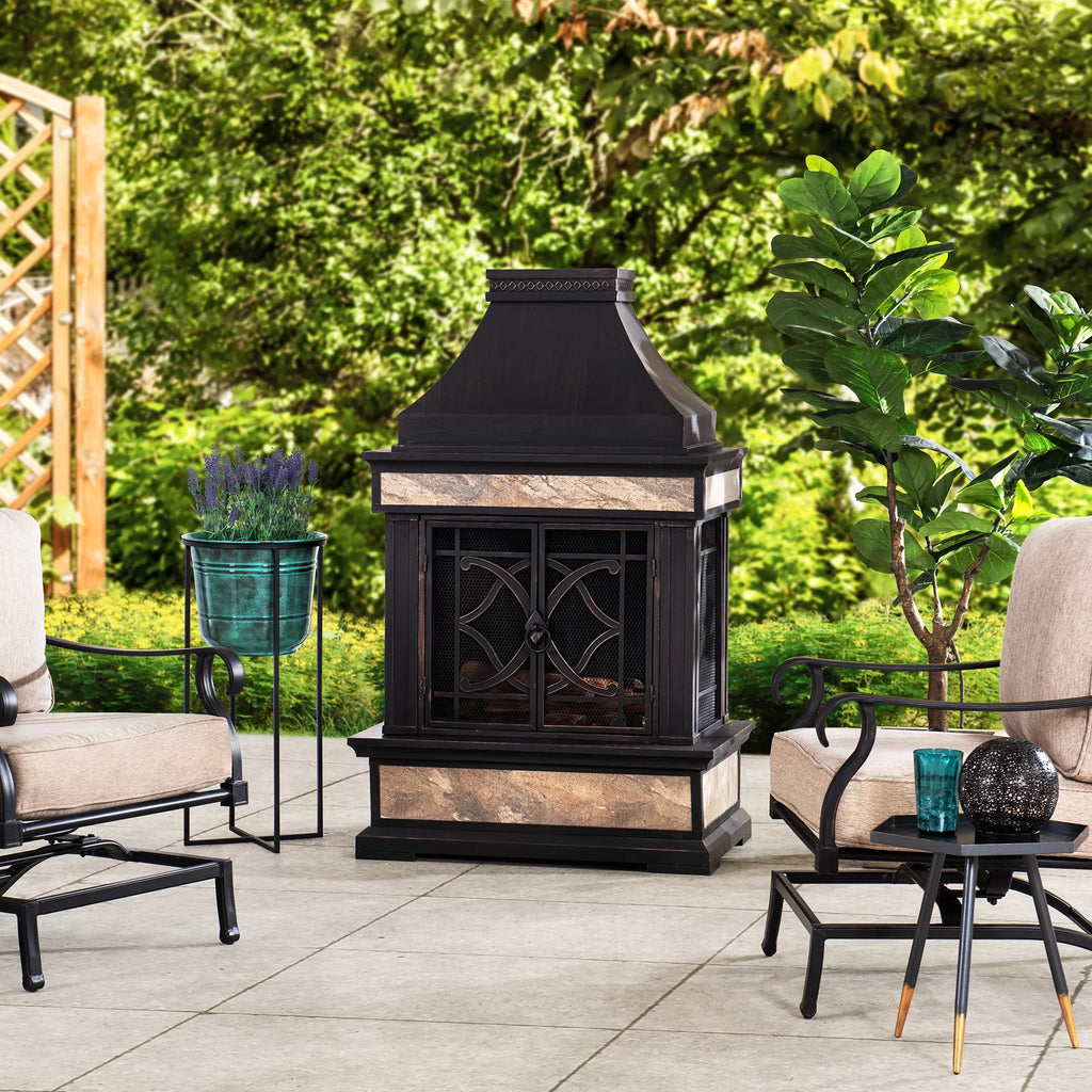 Black Wood Burning Fireplace N843