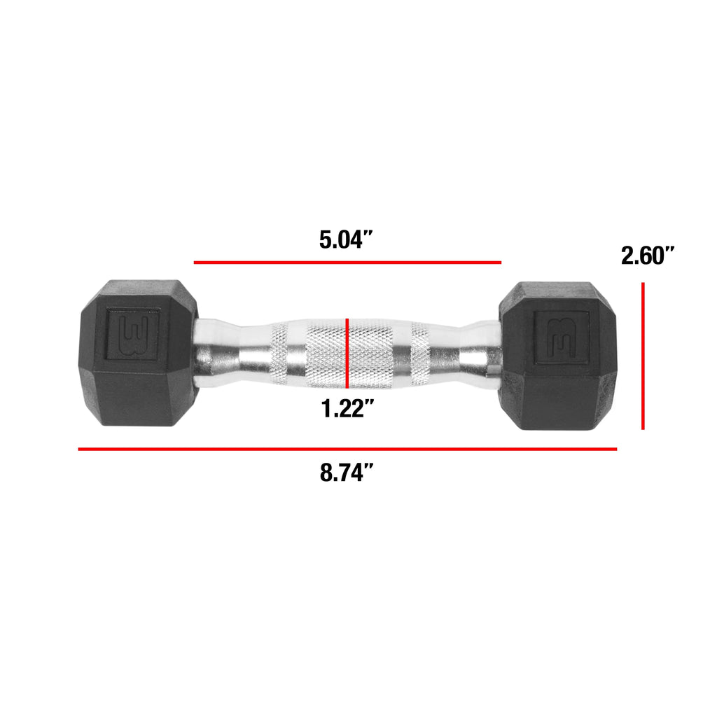 25lb Rubber Hex Dumbbell E578
