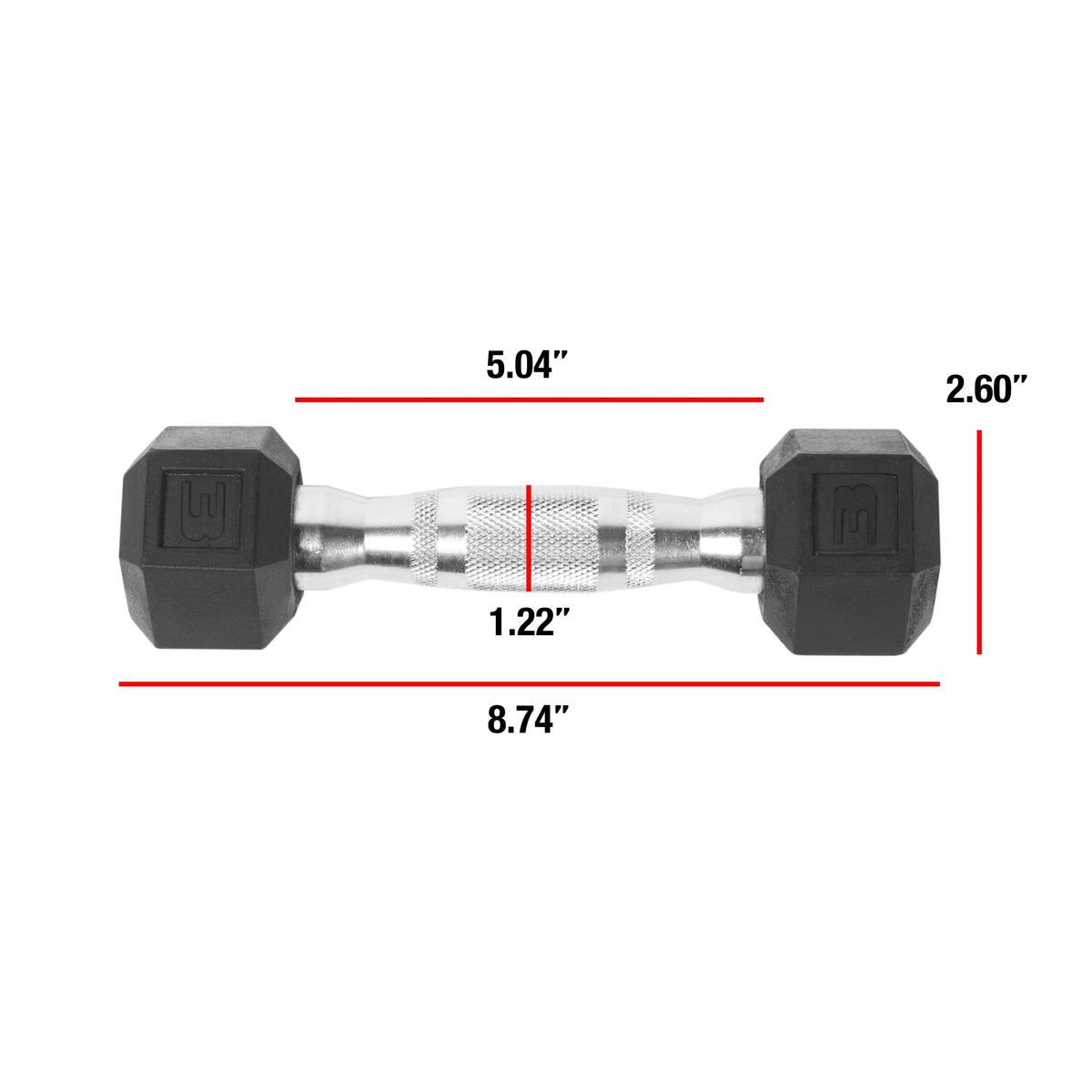 25lb Rubber Hex Dumbbell E578