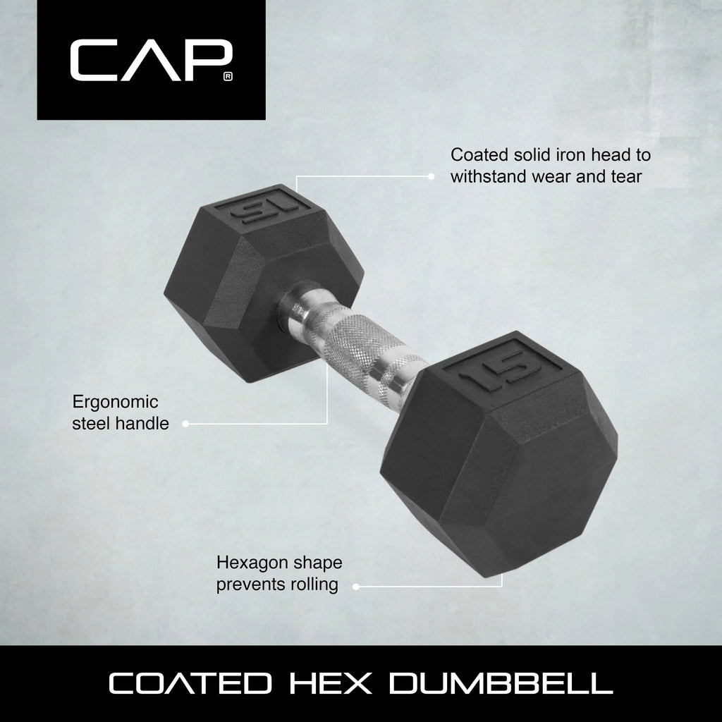 25lb Rubber Hex Dumbbell E578