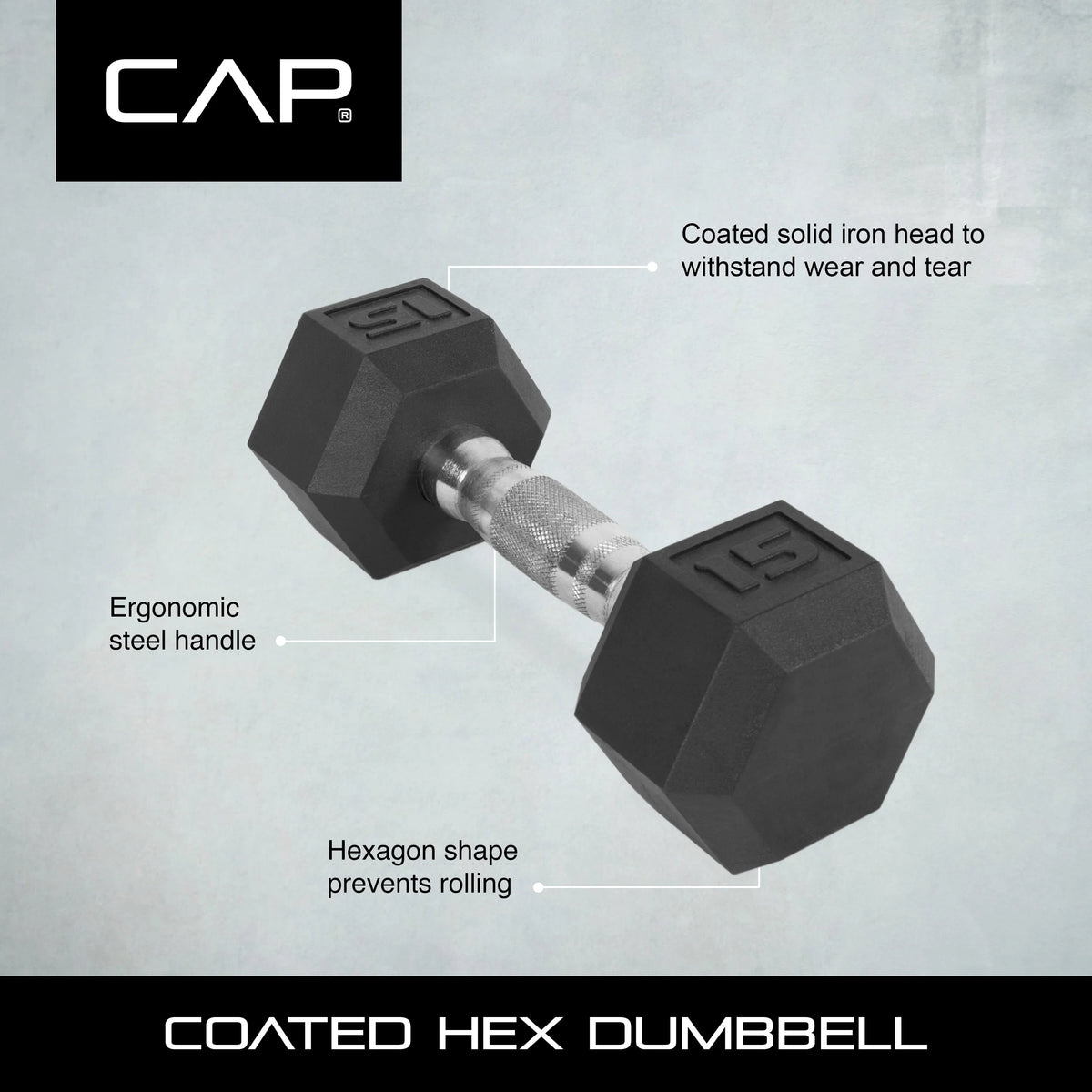 25lb Rubber Hex Dumbbell E578