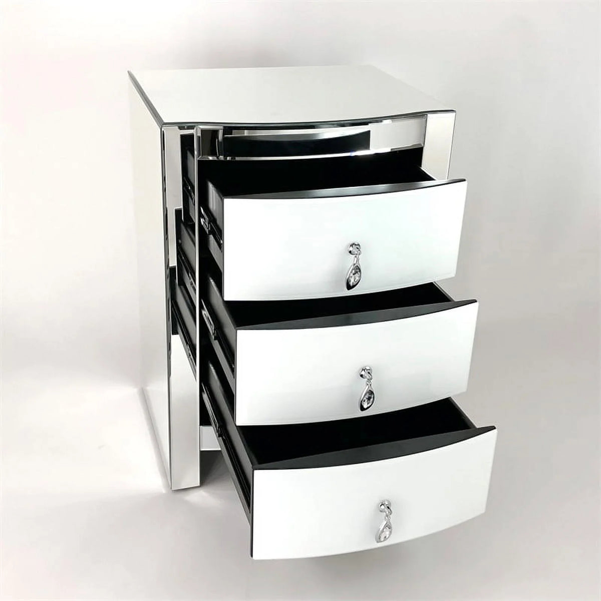 26 x 18 x 15 in. Curved Glass 3 Drawer Chest K28319