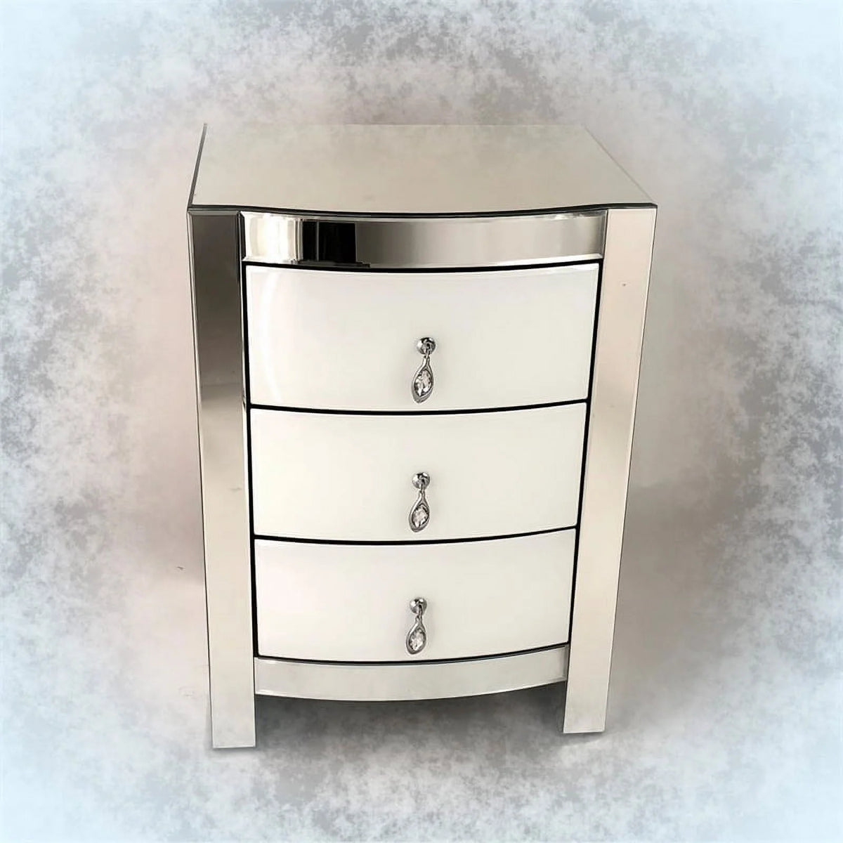 26 x 18 x 15 in. Curved Glass 3 Drawer Chest K28319