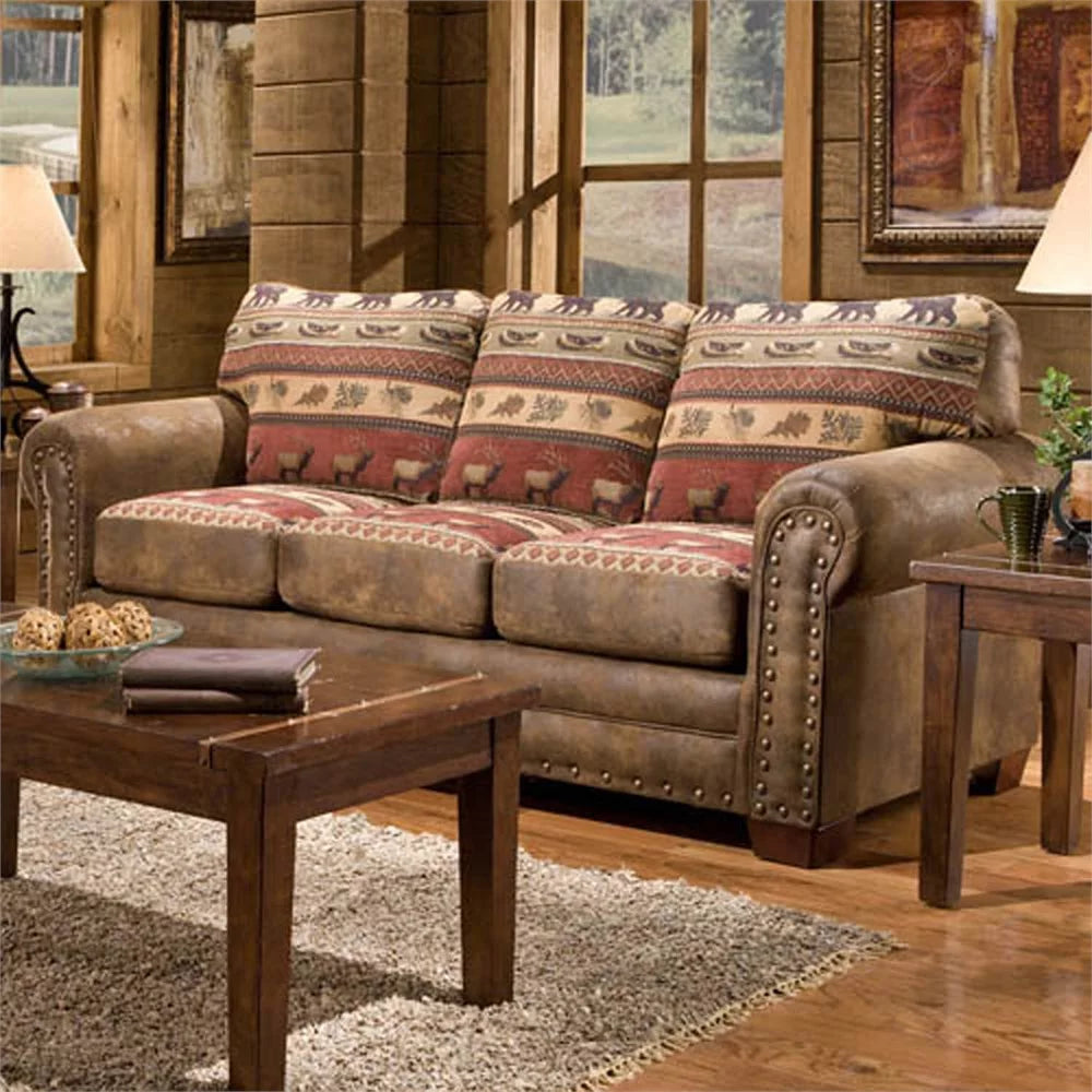 Brown Microfiber Three Seat Sofa C690037