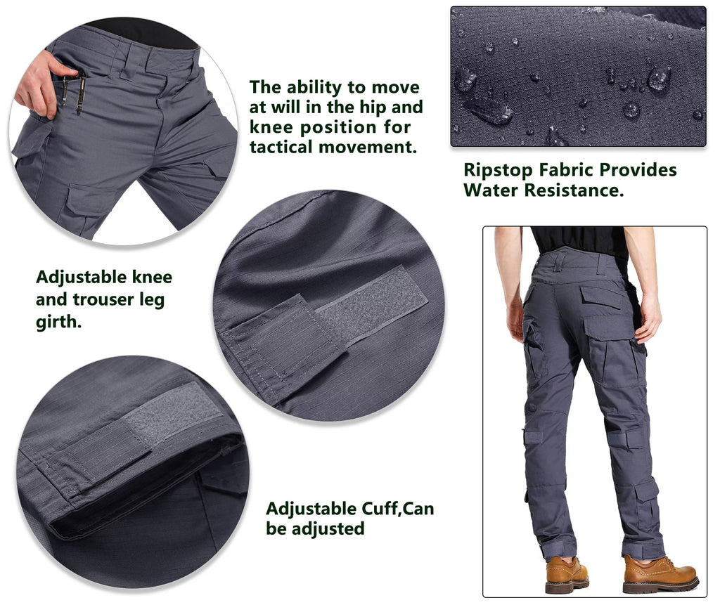 Men's Outdoor Hiking Cargo Work Pants with 10 Pockets M11419