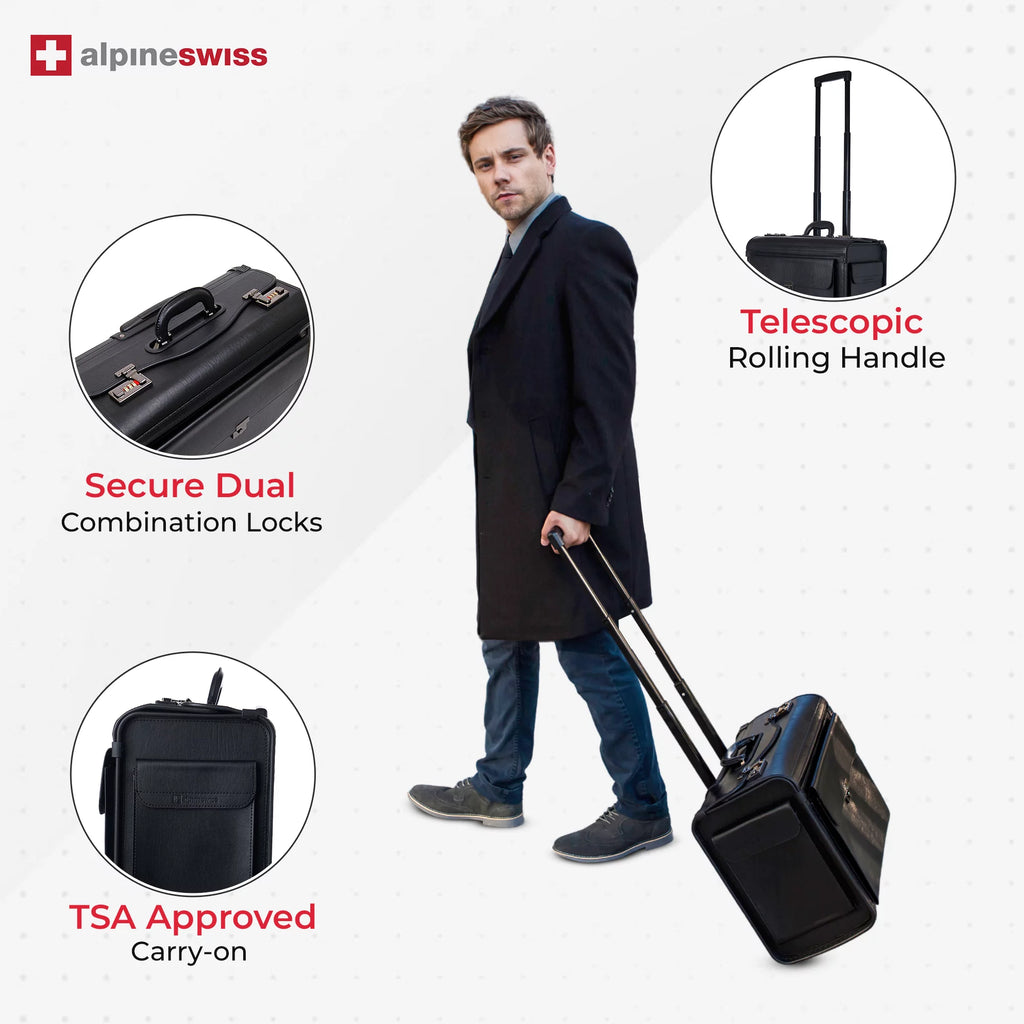 19 Wheeled Briefcase Rolling Case L1233