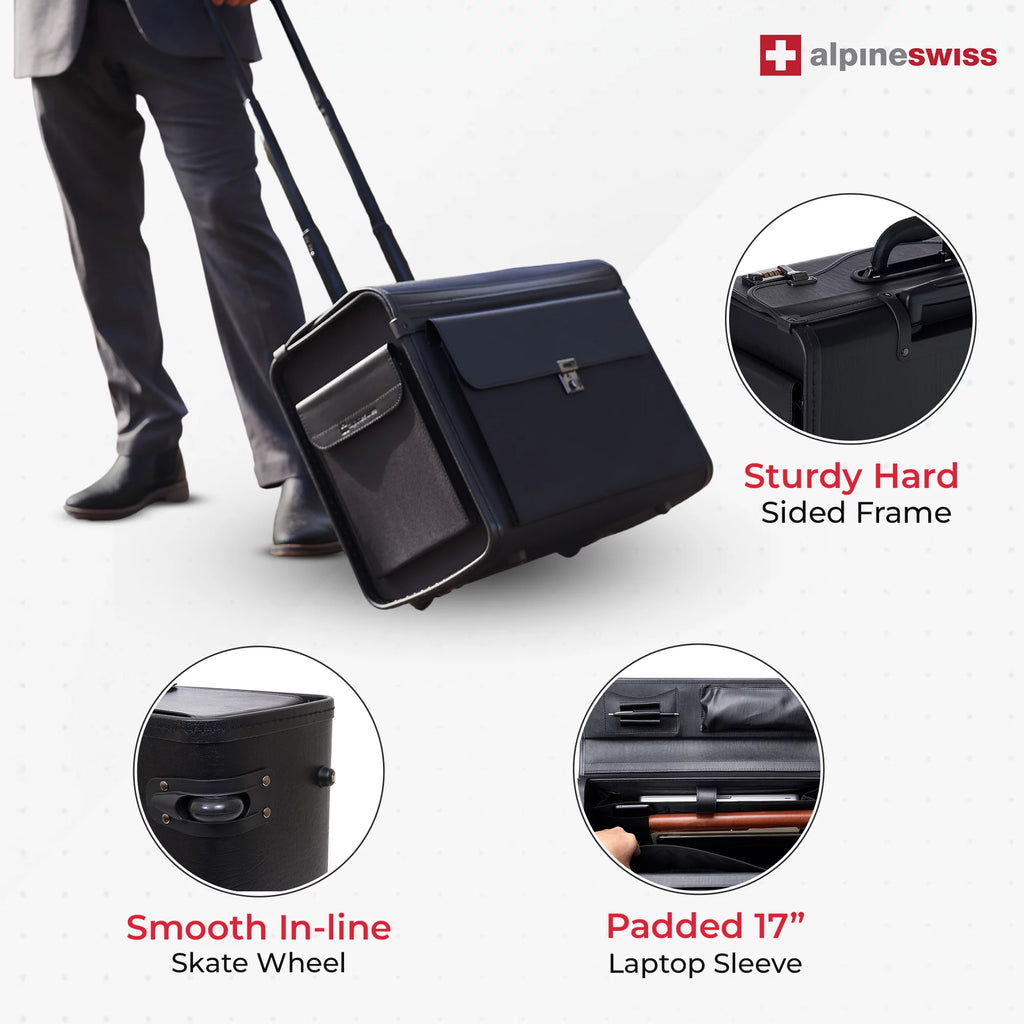 19 Wheeled Briefcase Rolling Case L1233