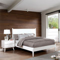 White Queen Platform Bed with 8 Memory Foam Mattress T74393