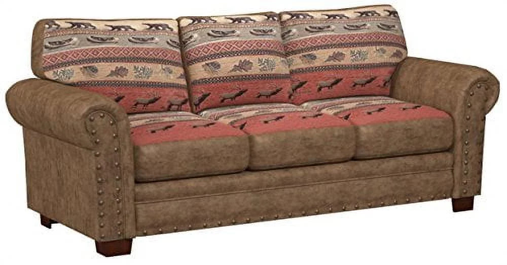 Brown Microfiber Three Seat Sofa C690037