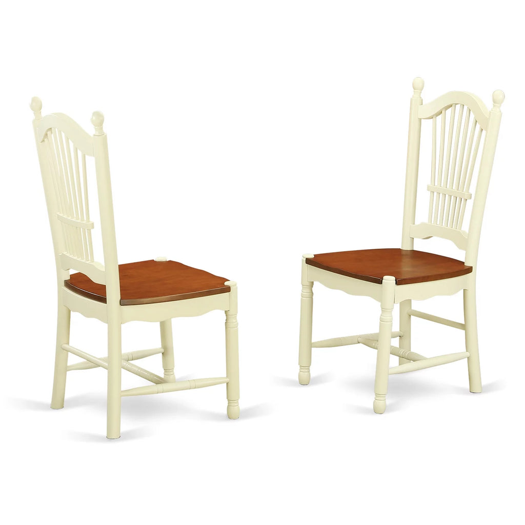 5 Piece Buttermilk Cherry Oval Wood Dining Table and Chairs Set K10041