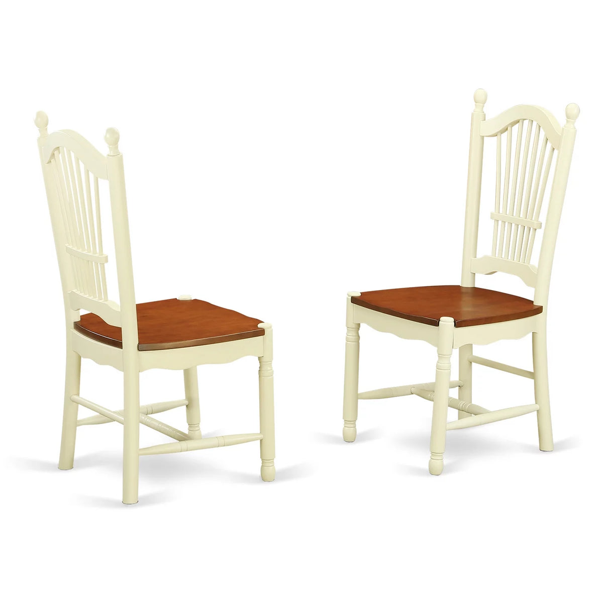 5 Piece Buttermilk Cherry Oval Wood Dining Table and Chairs Set K10041